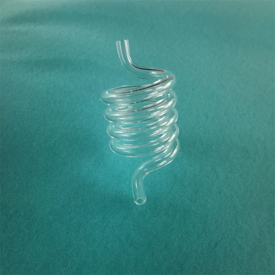 Tubo de vidrio de cuarzo de bobina transparente resistente al calor