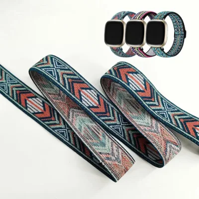 Banda de reloj elástica de nailon trenzado de punto suave Flexible de 20mm personalizada del fabricante de muestra gratis